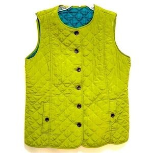 J.Jill Woman Green Grenaploce Quilted Vest Size L